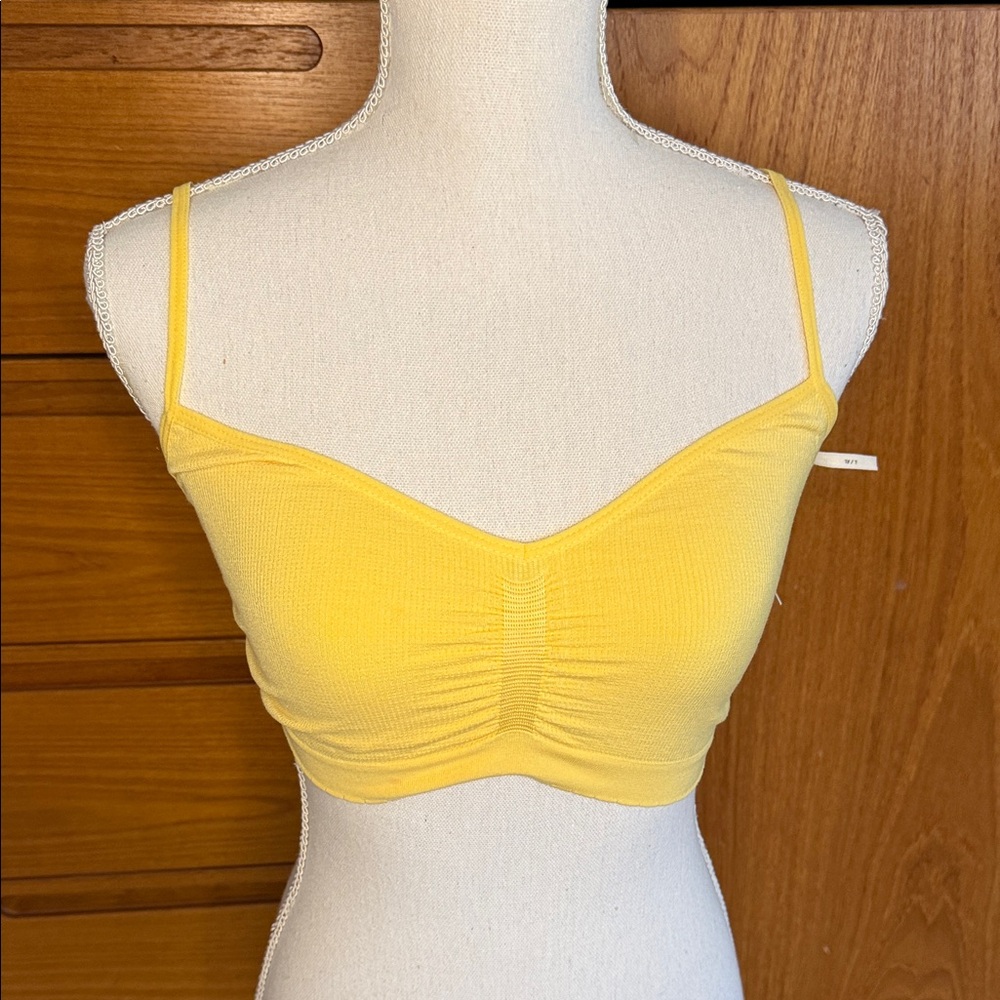 NWT Anthropologie brand Sunny Yellow Bralette size:  L/XL